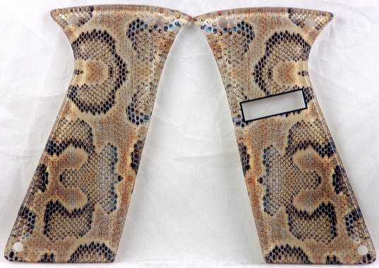 Snake Skin featured on MacDev Cyborg RX OLED Paintball Marker Grips