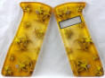 Gold Plate Bio Hazard Gold SPD Custom 1911 Pistol and Paintball Marker Grips