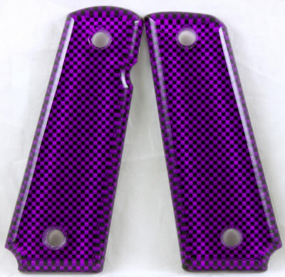Carbon Fiber Purple featured on 1911 Fullsize Left Side Safety Pistol Grips