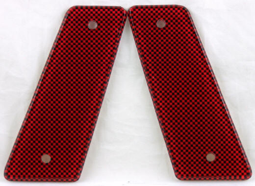 Carbon Fiber Red featured on WGP Cocker Y Frame Paintball Marker Grips