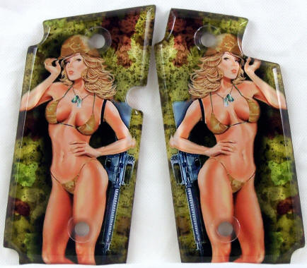 Army Babe featured on Sig Sauer P238 Pistol Grips