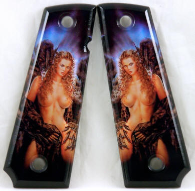 Naughty Angels 2 featured on 1911 Fullsize Ambi Safety Lever both sides Pistol Grips