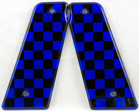 Checkers Blue featured on Smart Parts Shocker Ion Nerve SP1 EOS Vibe Paintball Marker Grips