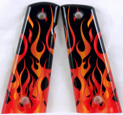 Flames Red featured on 1911 Magwell Pistol Grips