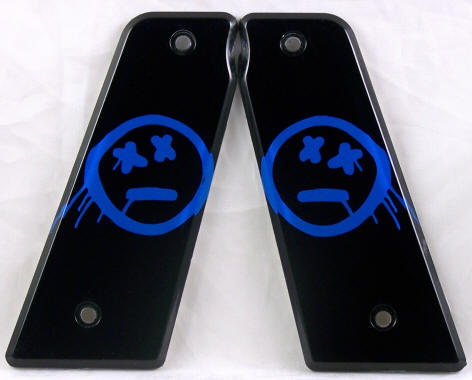 Smiley Blue featured on Smart Parts Paintball Marker Grips