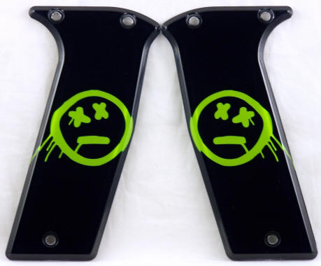 Smiley Green featured on Planet Eclipse Ego 07 08 GEO Etek 3&4 Paintball Marker Grips