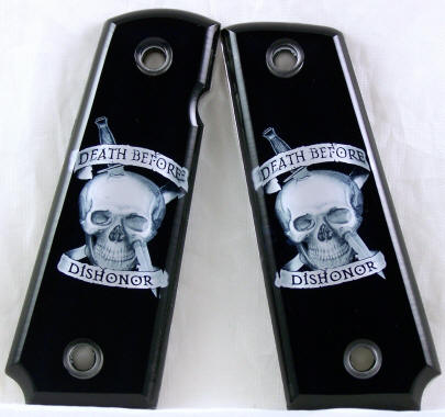 Death Before Dishonor featured on 1911 Fullsize Left Side Safety Pistol Grips