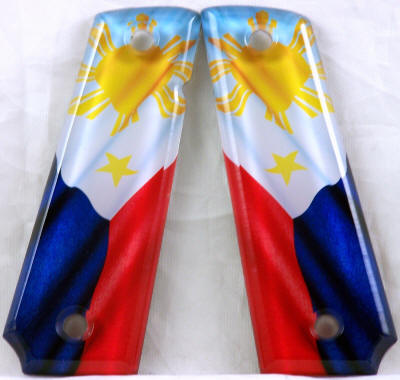 Philippines Flag featured on 1911 Fullsize Ambi Safety Lever both sides Pistol Grips