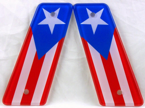 Puerto Rico Flag featured on WGP Cocker Y Frame Paintball Marker Grips