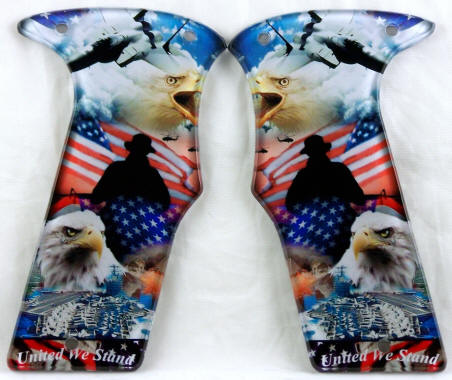 United We Stand featured on Planet Eclipse Ego 09 10 Geo 2 Paintball Marker Grips