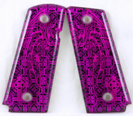 Angelic Tribal Wings Pink featured on 1911 Compact Pistol Grips