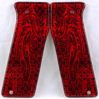 Angelic Tribal Wings Red featured on Empire Invert Mini Paintball Marker Grips