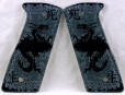 Dragon Life and Death Grey SPD Custom 1911 Pistol and Paintball Marker Grips