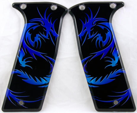 Dragon Tattoo Blue featured on PE Ego 7/8 GEO Etek 3&4 Paintball Marker Grips