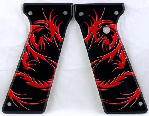 Dragon Tattoo Red featured on MacDev Paintball Marker Grips