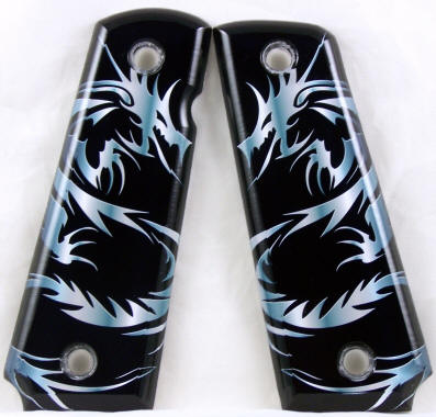 Dragon Tattoo Grey featured on 1911 Fullsize Left Side Safety Pistol Grips