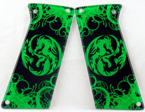 Ying & Yang Dragon Green featured on Bob Long G6R Paintball Marker Grips