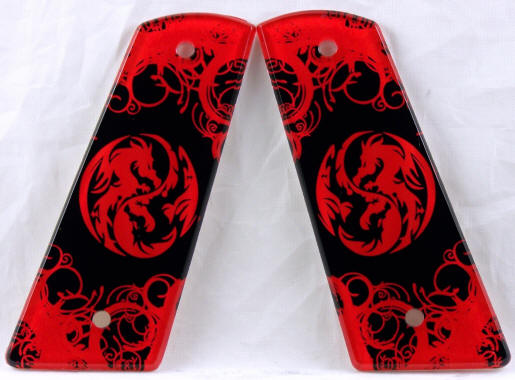 Ying  & Yang Dragon Red featured on CCM 45 T2 Empire Sniper Paintball Grips