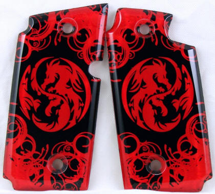 Ying  & Yang Dragon Red featured on Sig Sauer P238 Pistol Grips