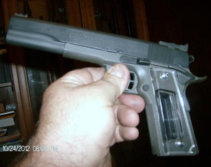 1911 PIstol with Clear SPD Grips