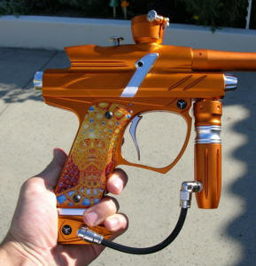 Oversoul Custom Grips on Fusion Paintball Marker 