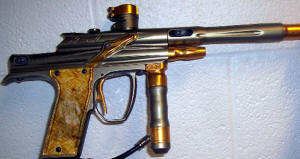 SL66 Paintball Marker Metal Gold Scroll Viper Grips