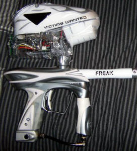 Victims Wanted Custom Pulse Hopper on Freak Paintball Gun